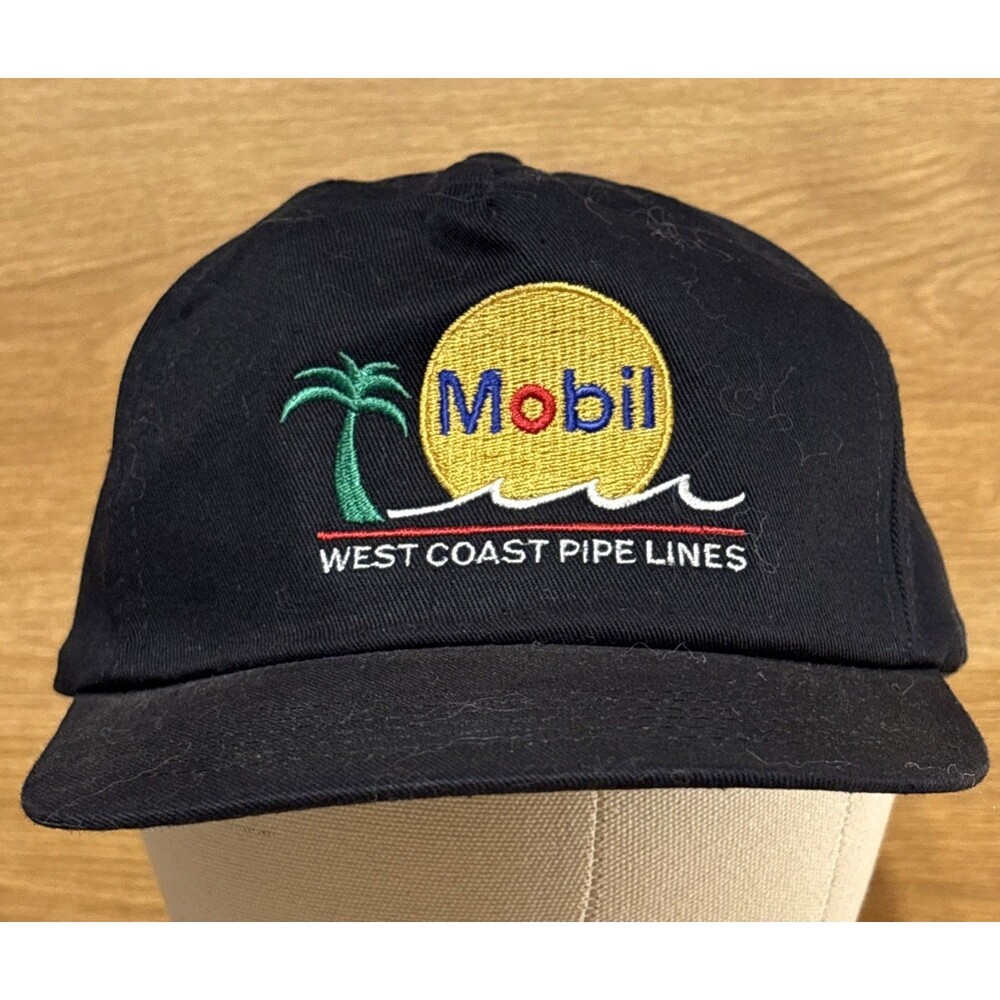 Exxon Mobil Pipeline Westcoast Snap Back Hat Cap Sportcap Black Palm Tree